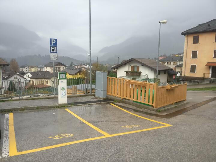 Nuova ubicazione colonnina ricarica a Castello Tesino